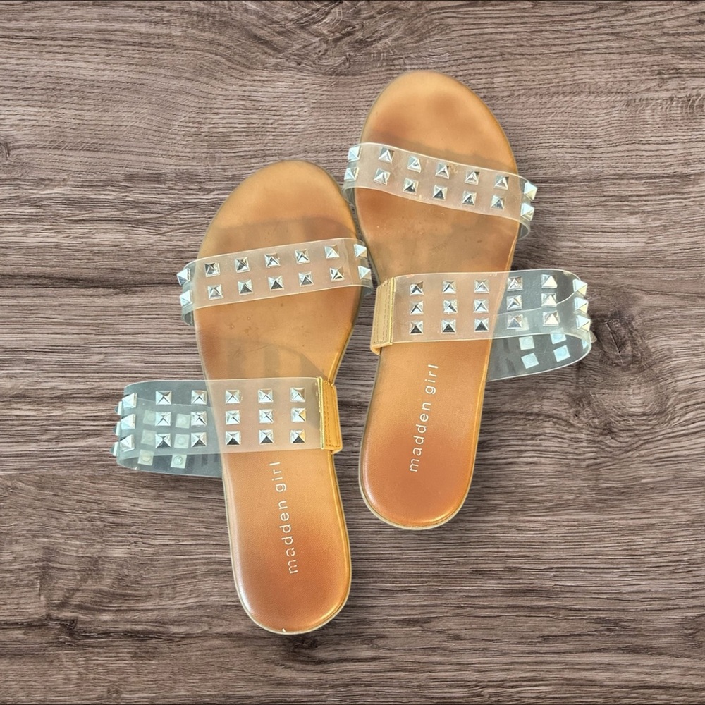 Madden Girl Transparent Studded Sandals